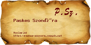 Paskes Szonóra névjegykártya